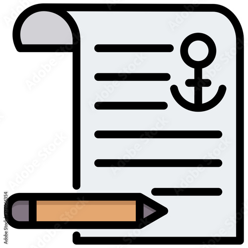 Bill Of Lading Outline Color Icon