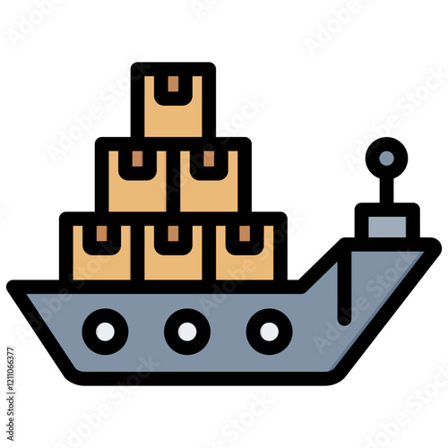Vessel Outline Color Icon