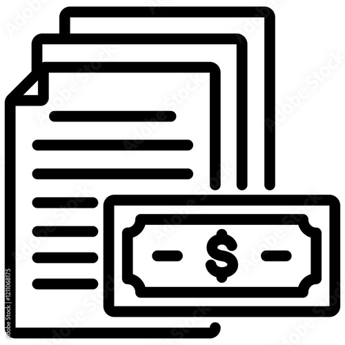 Documentation Fee Outline Icon
