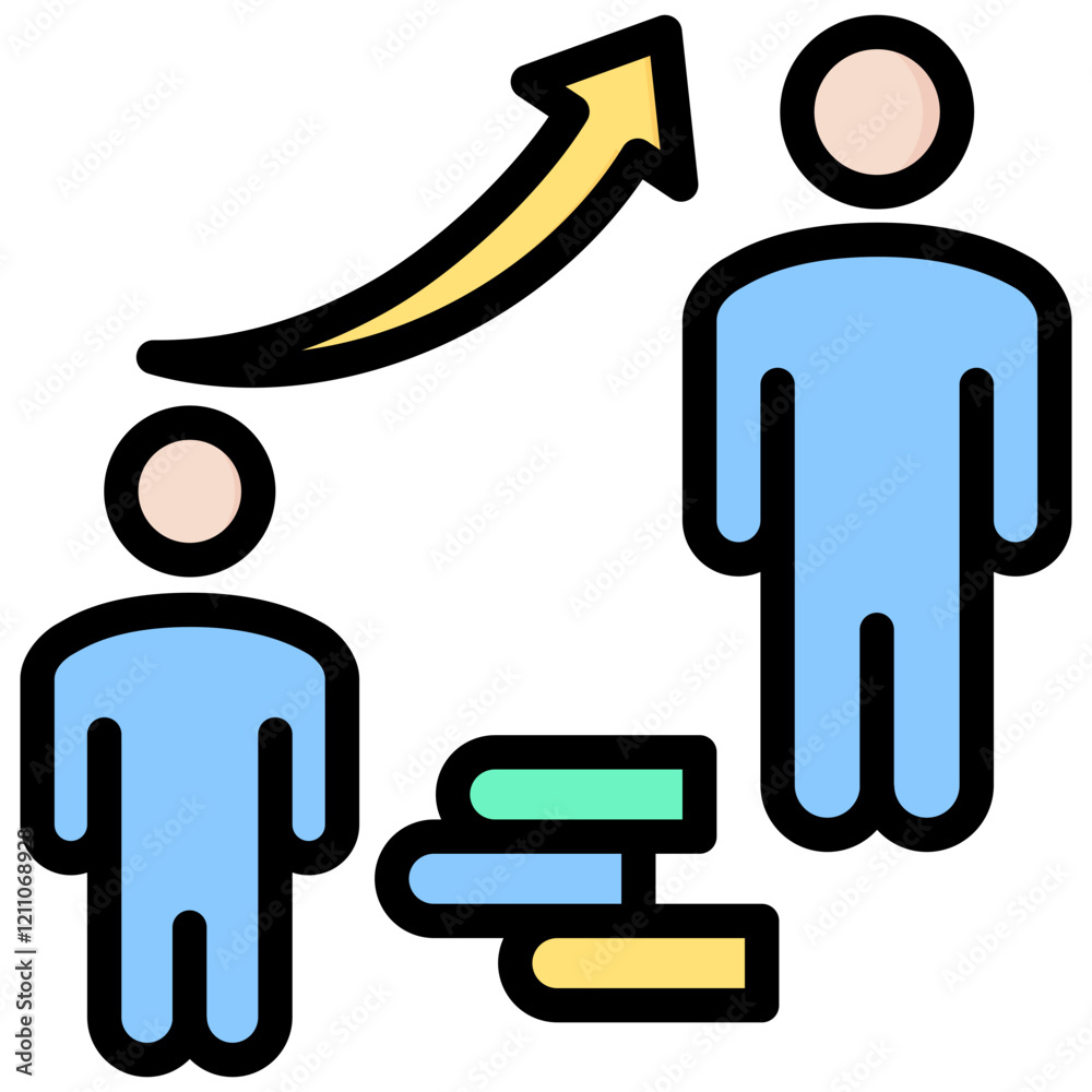 Lifelong Learning Outline Color Icon Lifelong Learning Outline Color Icon