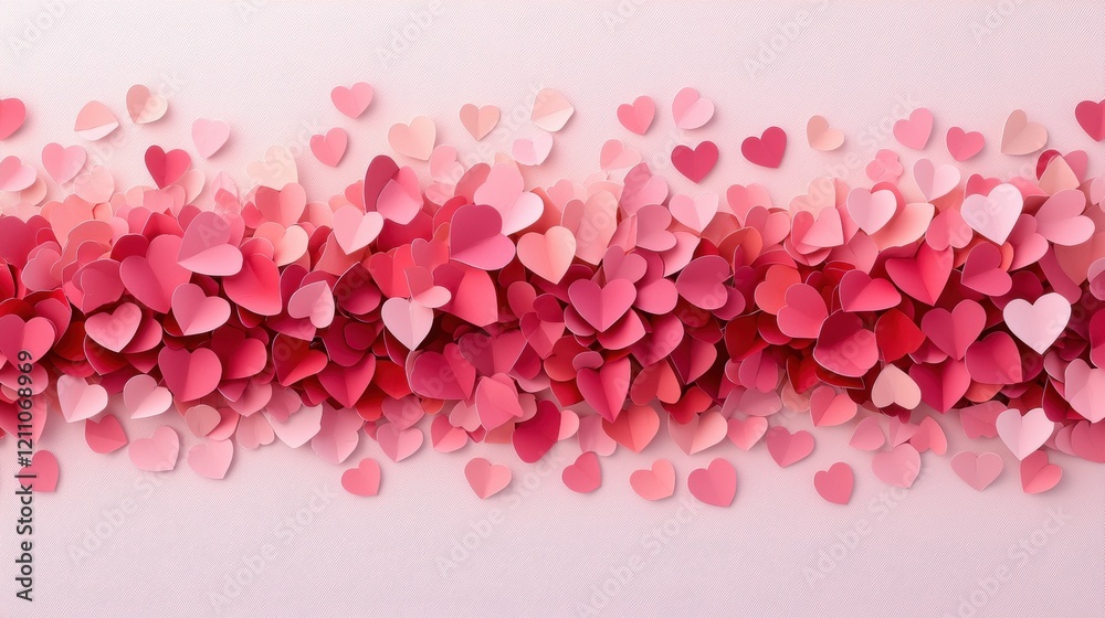 Obraz premium Colorful paper hearts creating a vibrant love pattern