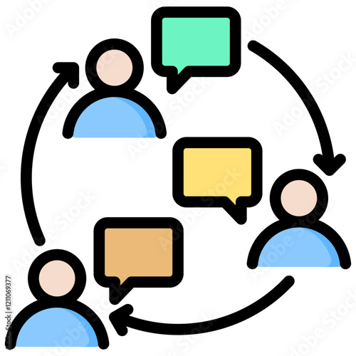 Informal Coversation Outline Color Icon