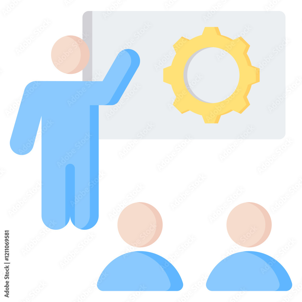 Skill Building Workshops Flat Icon Skill Building Workshops Flat Icon