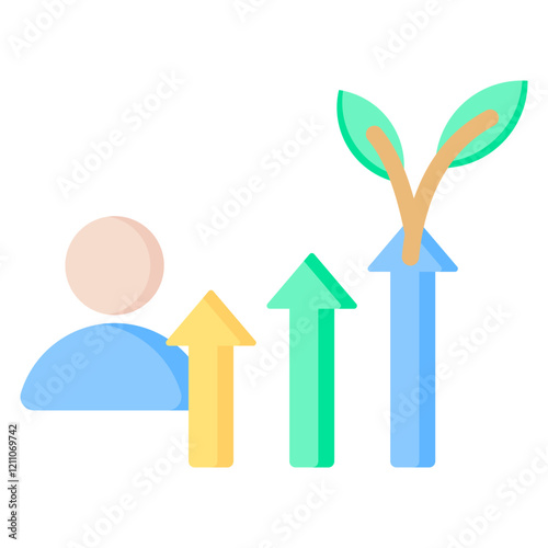 Personal Growth Flat Icon