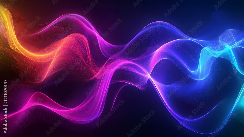 Fototapeta premium Abstract Colorful Neon Waves Flowing Dynamically