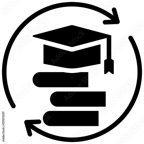 Continuing Education Glyph Icon