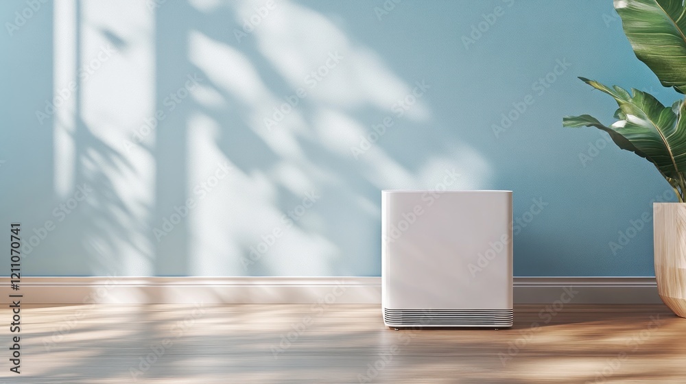 Fototapeta premium White air purifier in sunlit room