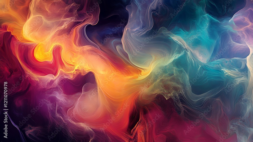 Abstract swirling colors paint a vibrant cosmic scene Abstract swirling colors paint a vibrant cosmic scene