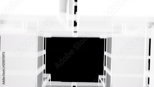 Moving cubes forming a plus sign
