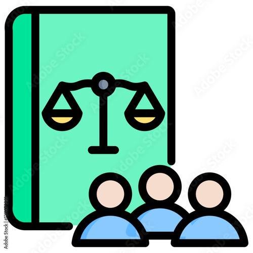 Civil Law Outline Color Icon