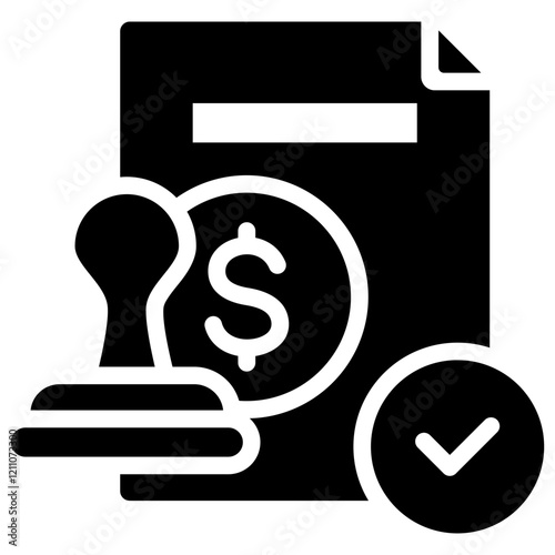 Notarial Fee Glyph Icon