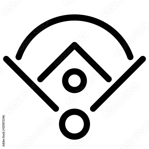 Baseball field line icon. Vector format with fully editable strokes, sports series.