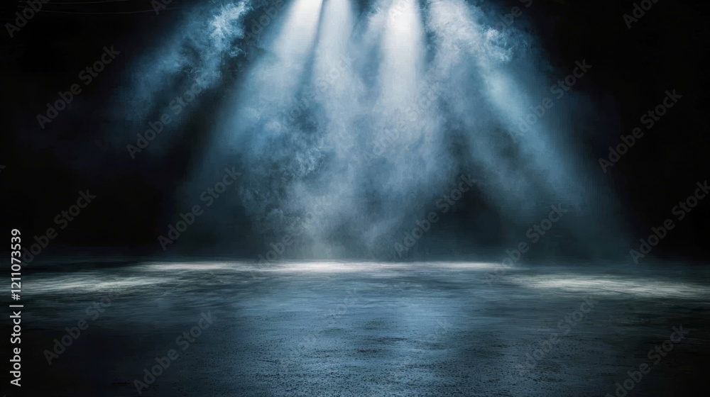 Emphasizing atmosphere in dark blue interiors for design. Emphasizing atmosphere in dark blue interiors for design.