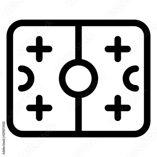 Hockey rink line icon. Vector format with fully editable strokes, sports series.