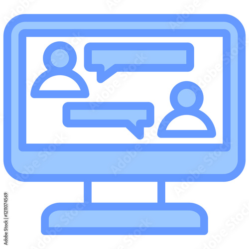 Online Chat Blue Icon