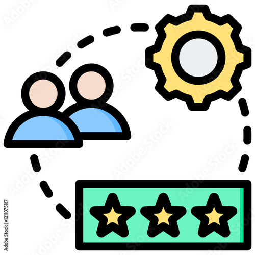 Peer Review Outline Color Icon