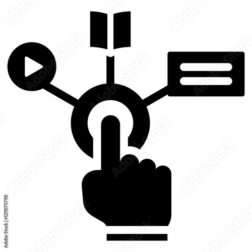 Interactive Content Glyph Icon