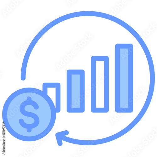 Return On Equity Blue Icon