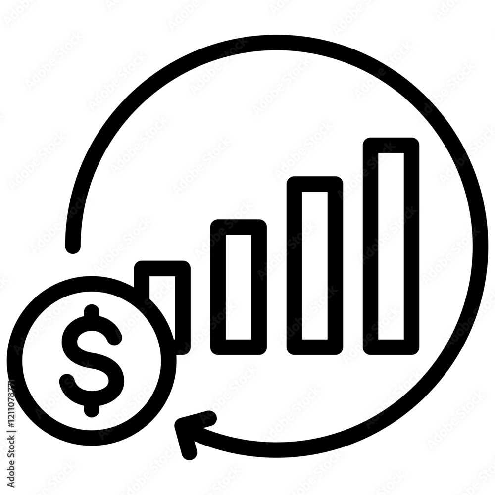Return On Equity Outline Icon Return On Equity Outline Icon