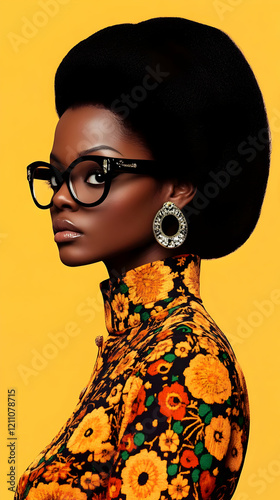 Stylish Woman Poses in Flor...