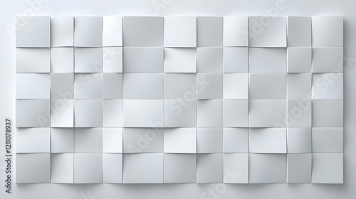 White Abstract 3D Geometric...