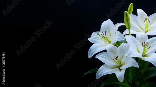 Elegant White Lilies Bloom ...