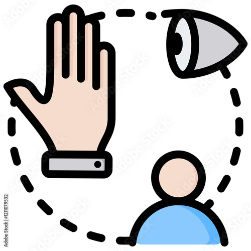 Job Shadowing Outline Color Icon
