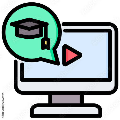 On Site Learning Outline Color Icon