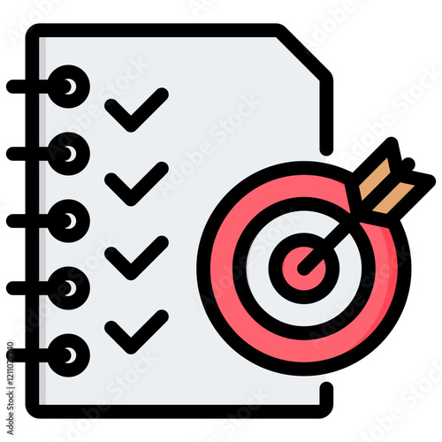 Goal Setting Outline Color Icon