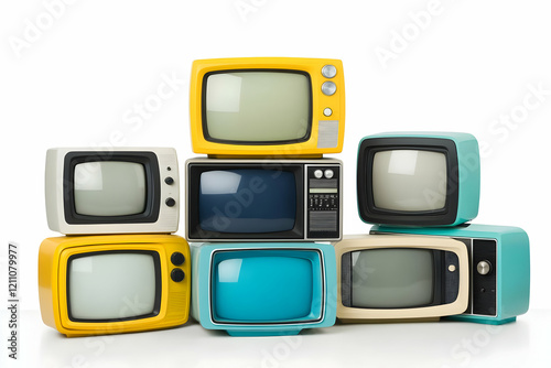 Stack of Colorful Retro Tel...