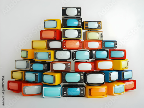 Colorful Stack of Retro Tel...