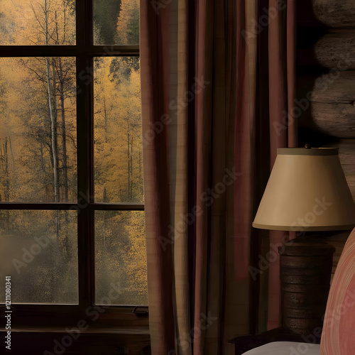 Cozy Cabin Bedroom with Aut...