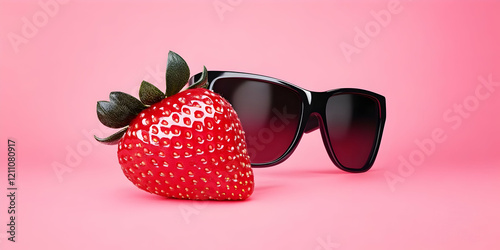 Ripe Strawberry Sits Beside...