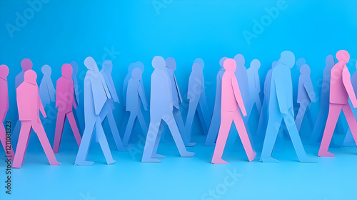 Paper Cutout Figures Walkin...