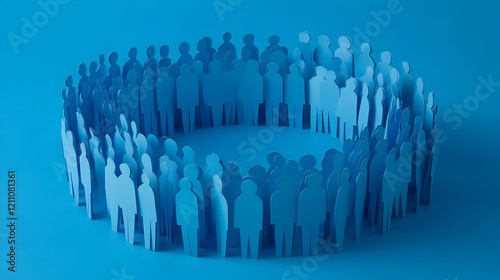 Blue Paper Cutout Figures F...