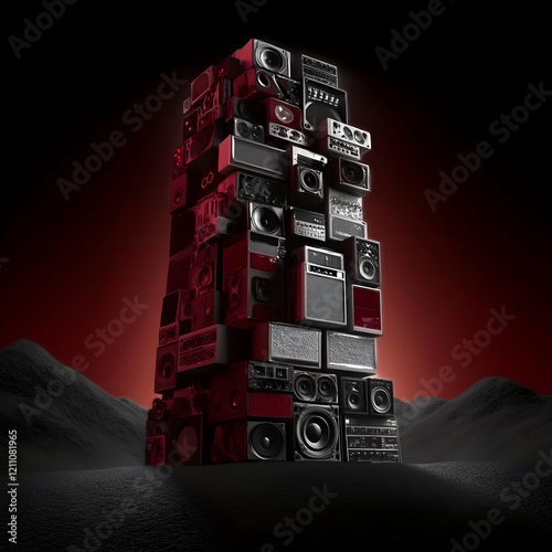 Tower of Vintage Audio Equi...
