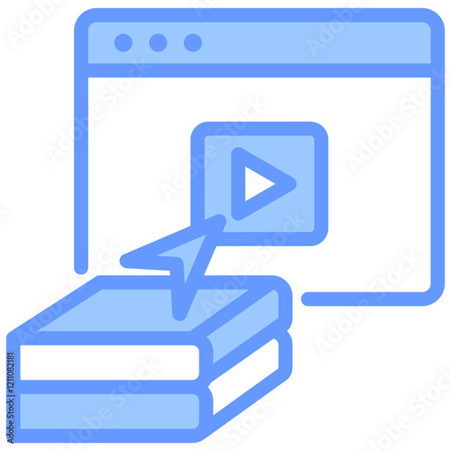 Online Courses Blue Icon