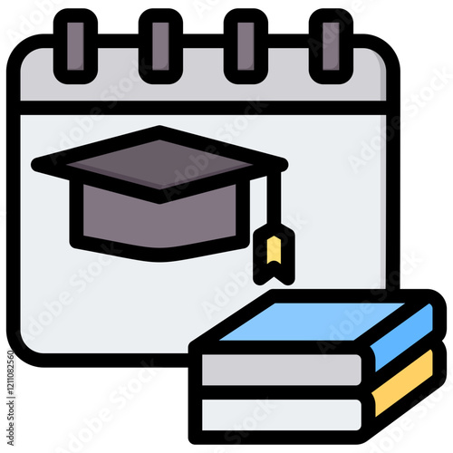 Academic Year Outline Color Icon