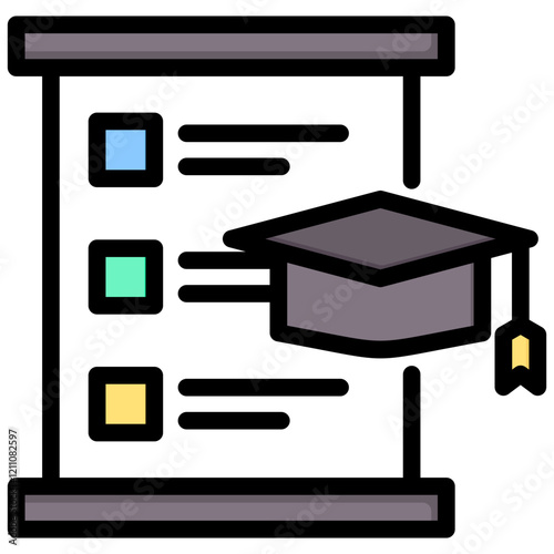 Study Programs Outline Color Icon