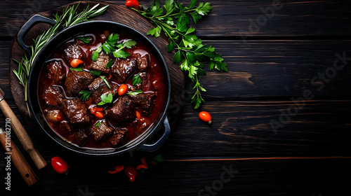 Beef Stew Simmers in Cast I...
