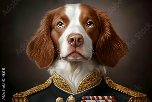 Majestic Dog in Ornate Mili...