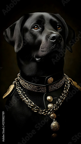 Majestic Black Labrador Dog...