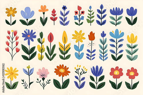 Colorful Whimsical Flowers ...