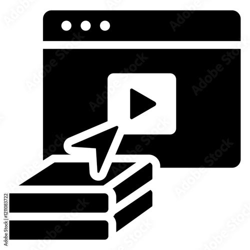 Online Courses Glyph Icon