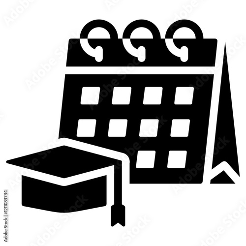 Academic Calendar Glyph Icon
