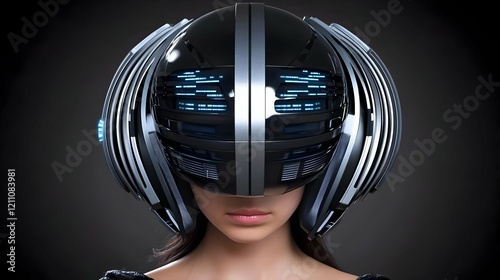 Woman Wears Futuristic VR H...