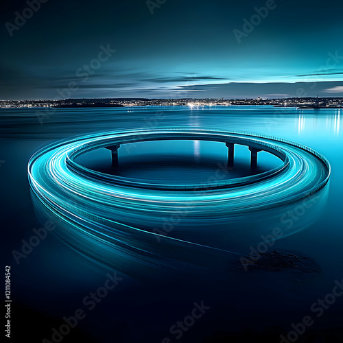 Circular bridge illuminated...
