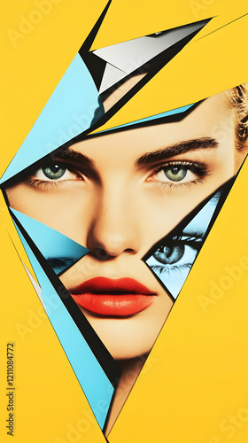 Abstract Collage Art of a F...
