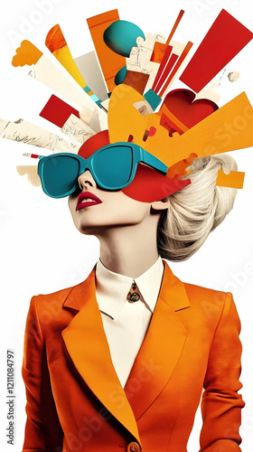 Stylish Woman in Orange Sui...