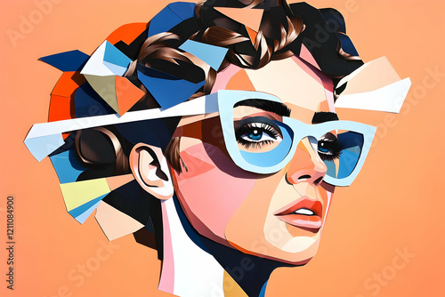 Abstract Woman with Sunglas...